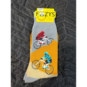 Foozys Dirtbike Socks Men 10-13 Gray‎ NWT Mountain Bike Motocross Graphic Crew